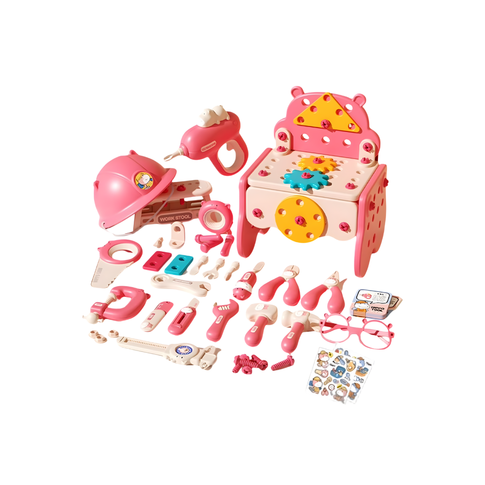 Skruepuslespil til Børn -Lyserød - Ozerty