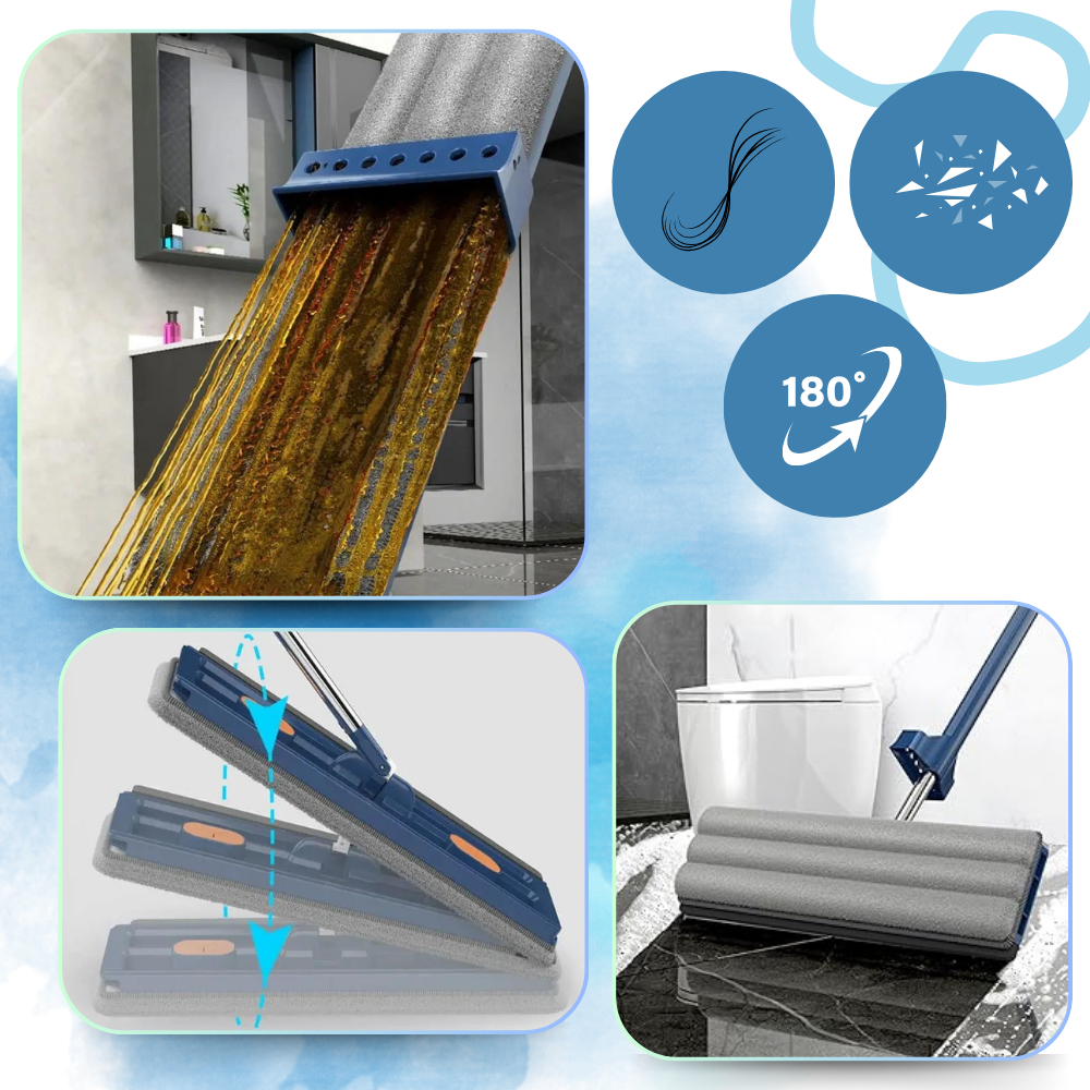 Selvopvridende fladmoppe med spand - Ozerty