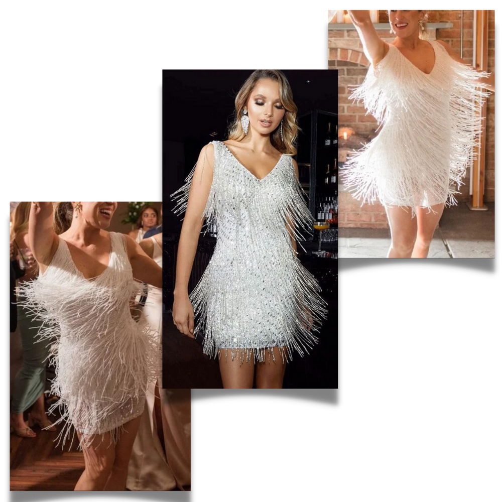 Paillet Slip kjole med V-hals
- Ozerty