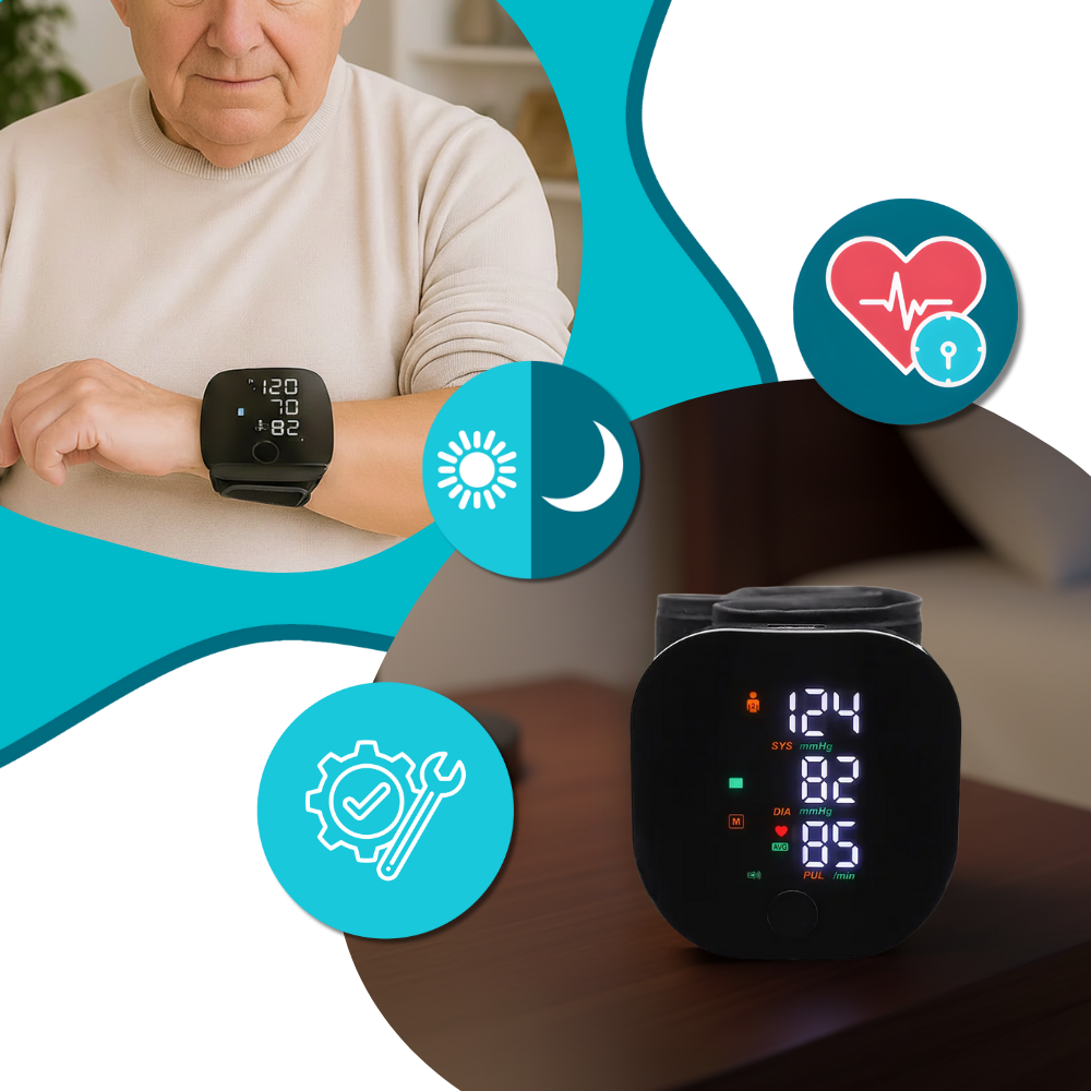Smart blodtryksmåler til håndleddet - Ozerty