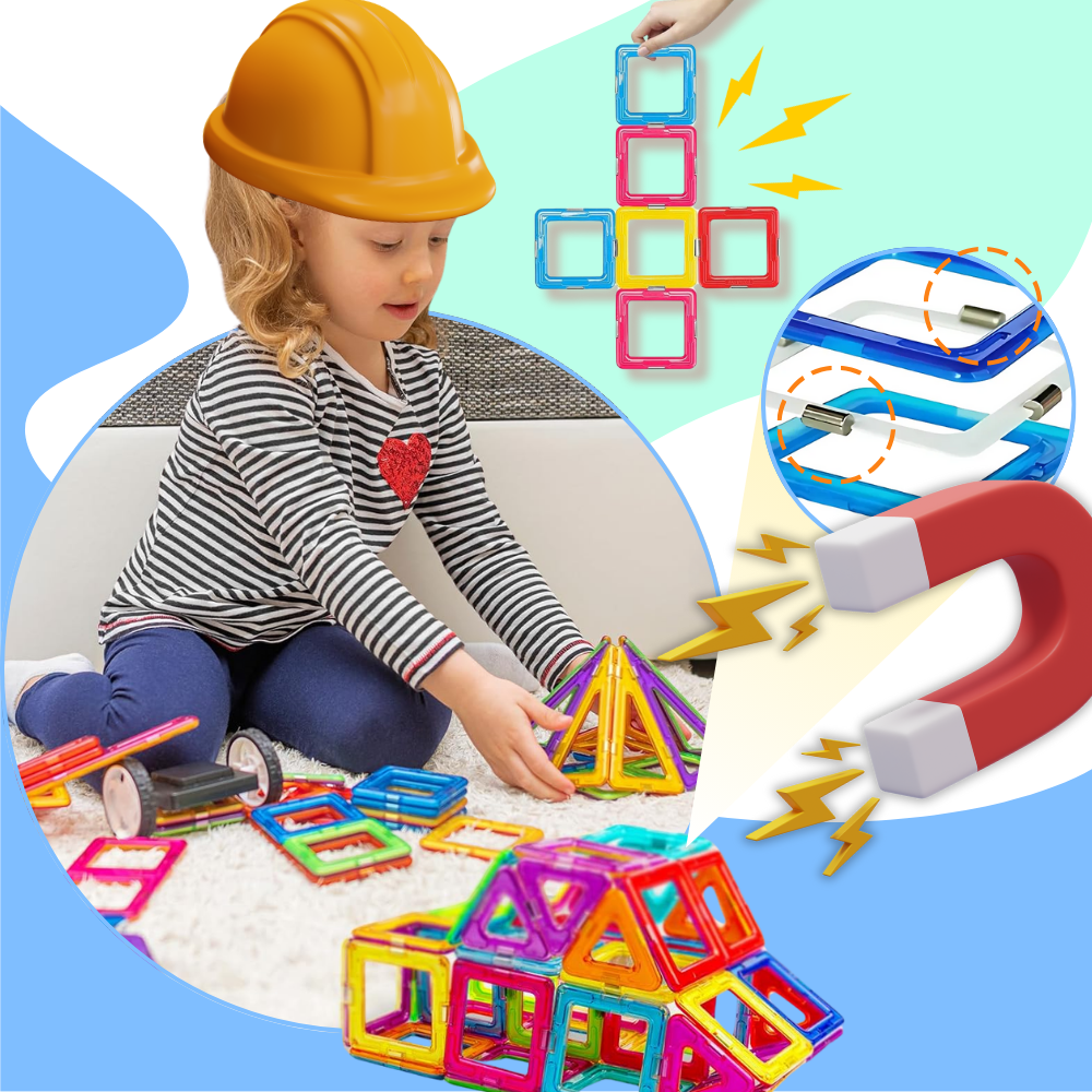 Snap & Build Magnetiske Klodser - Ozerty