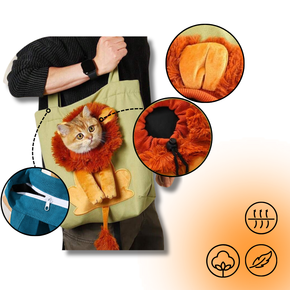 Blød og åndbar løvetaske til katte - Ozerty