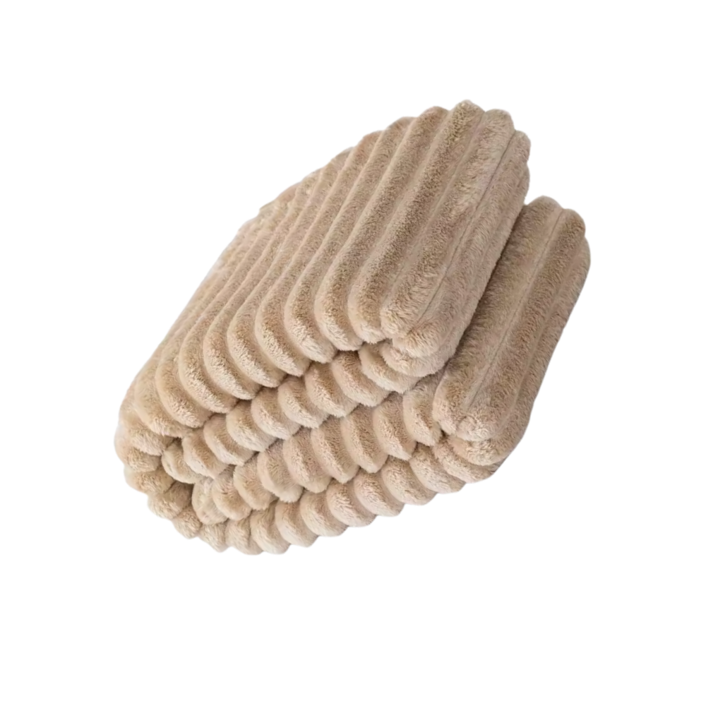 Blødt og Hyggeligt Flaneltæppe -Beige - Ozerty