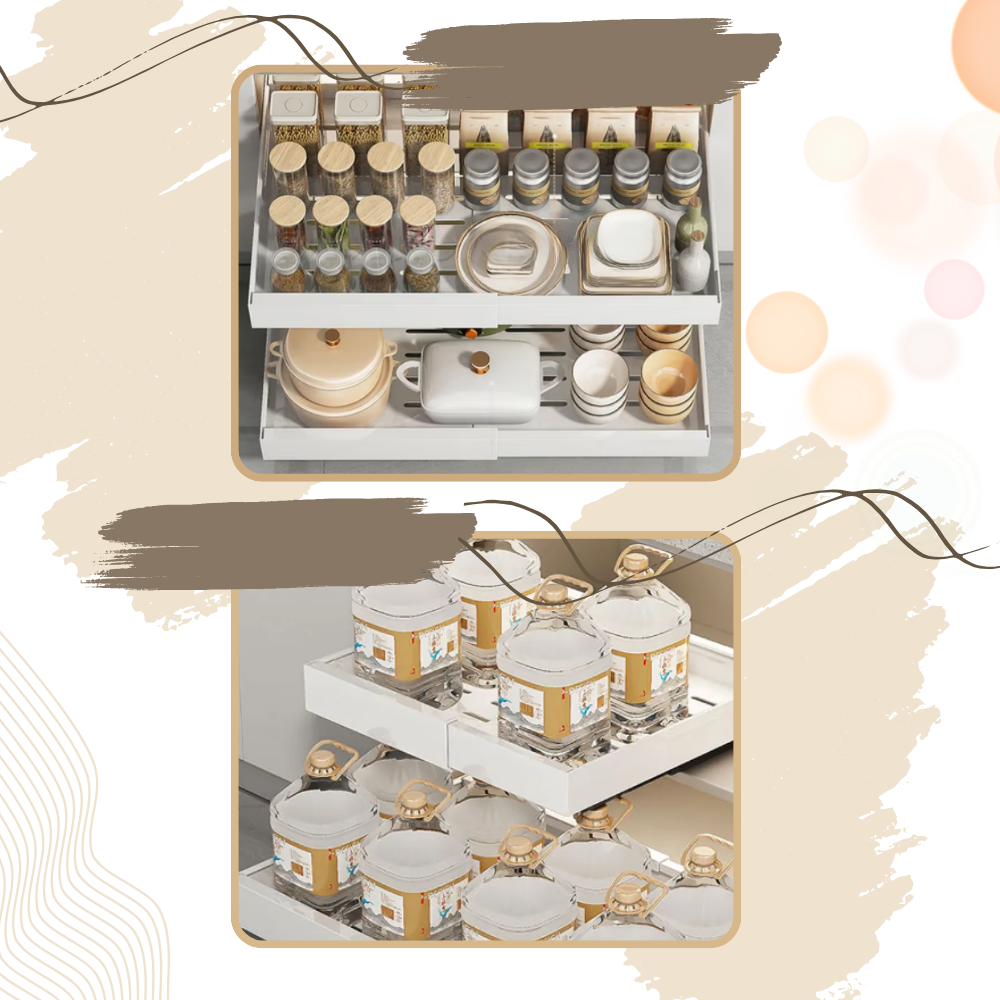 Pladsbesparende udtrækkelig skabshylde
- Ozerty