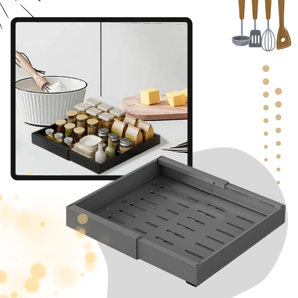 Pladsbesparende udtrækkelig skabshylde
- Ozerty