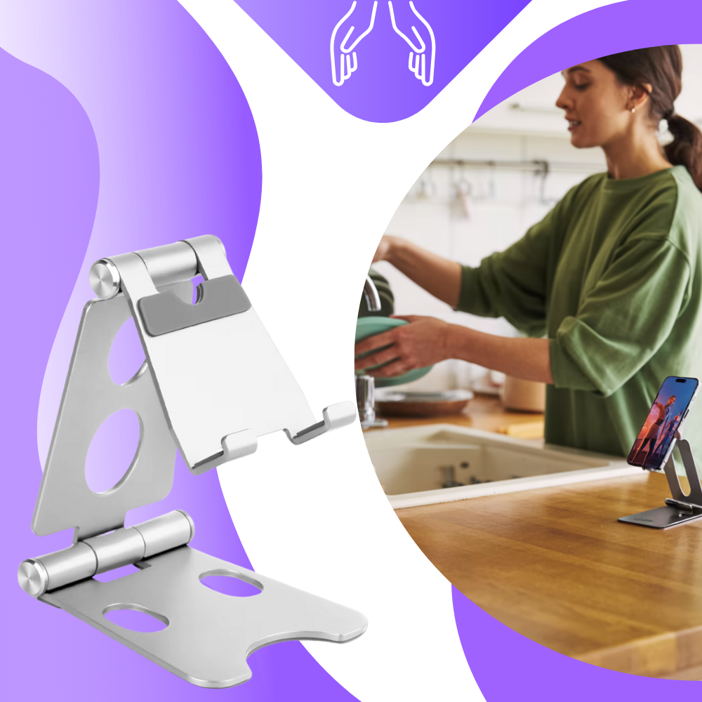 Drejbar og sammenklappeligt telefonstativ