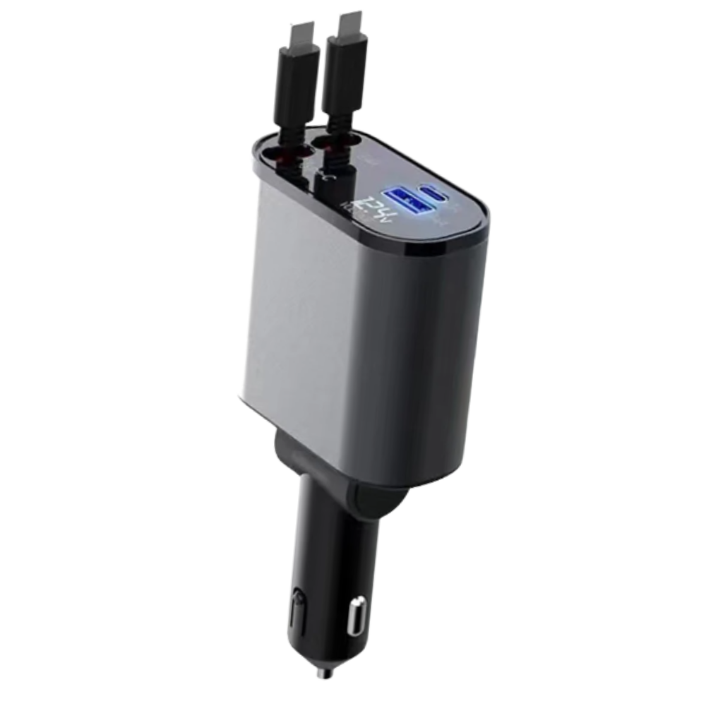 Teleskopisk Bilopladningsstation -Dobbelt Apple - Ozerty