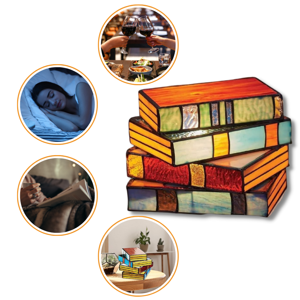 Tidløs lampe af stablede bøger
- Ozerty