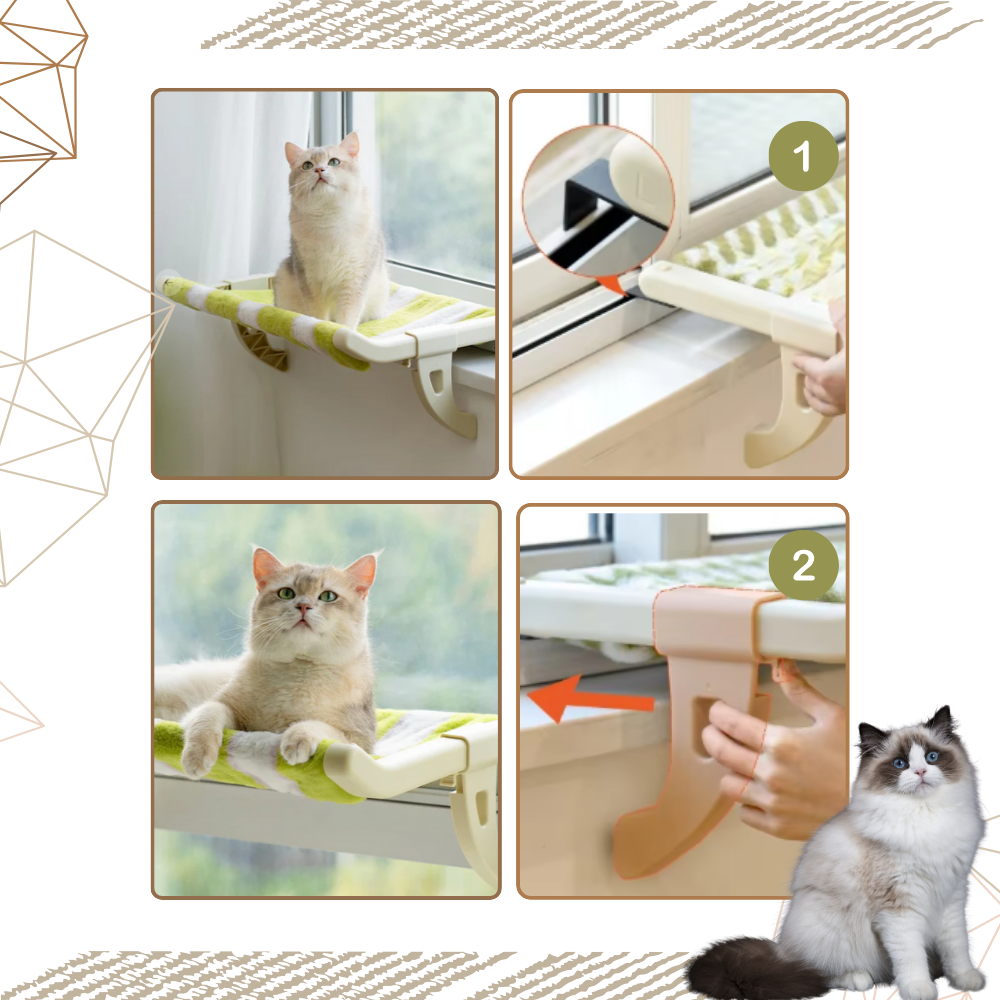 Monteringsfri Katteseng og Vinduespind - Ozerty