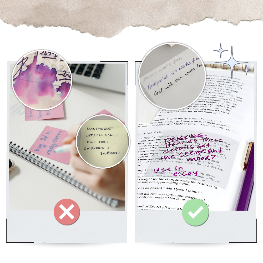 Gennemsigtige Vandtætte Post-its - Ozerty