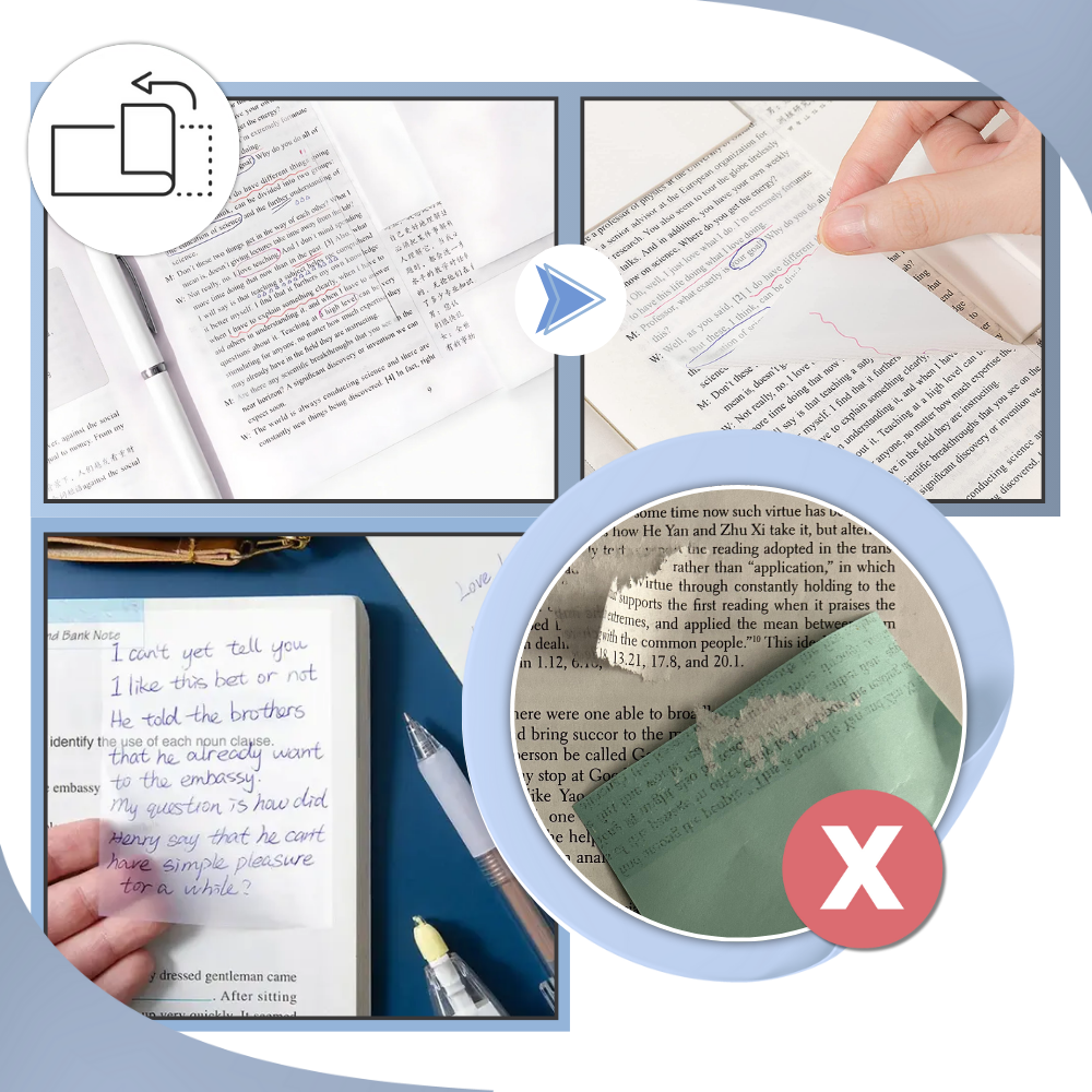 Gennemsigtige Vandtætte Post-its - Ozerty