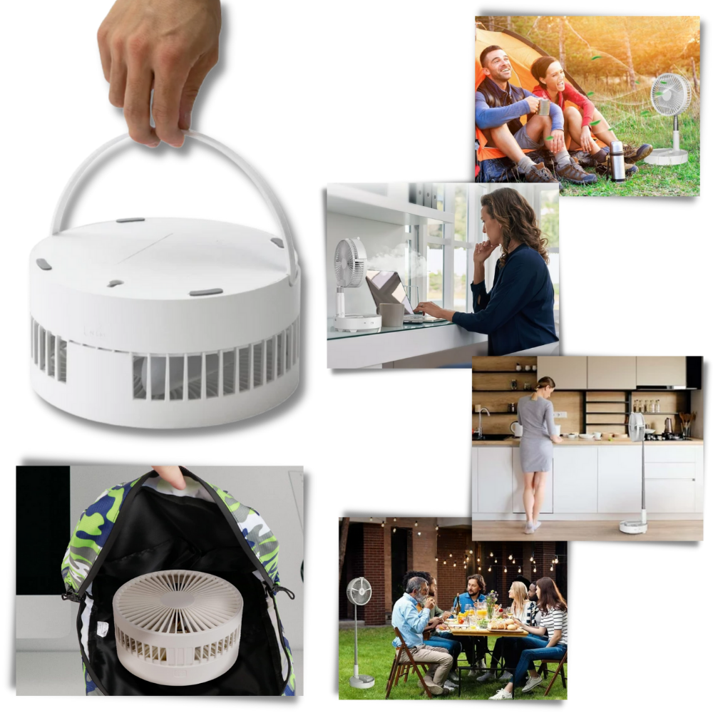 Bærbar ventilator med USB-opladning
- Ozerty