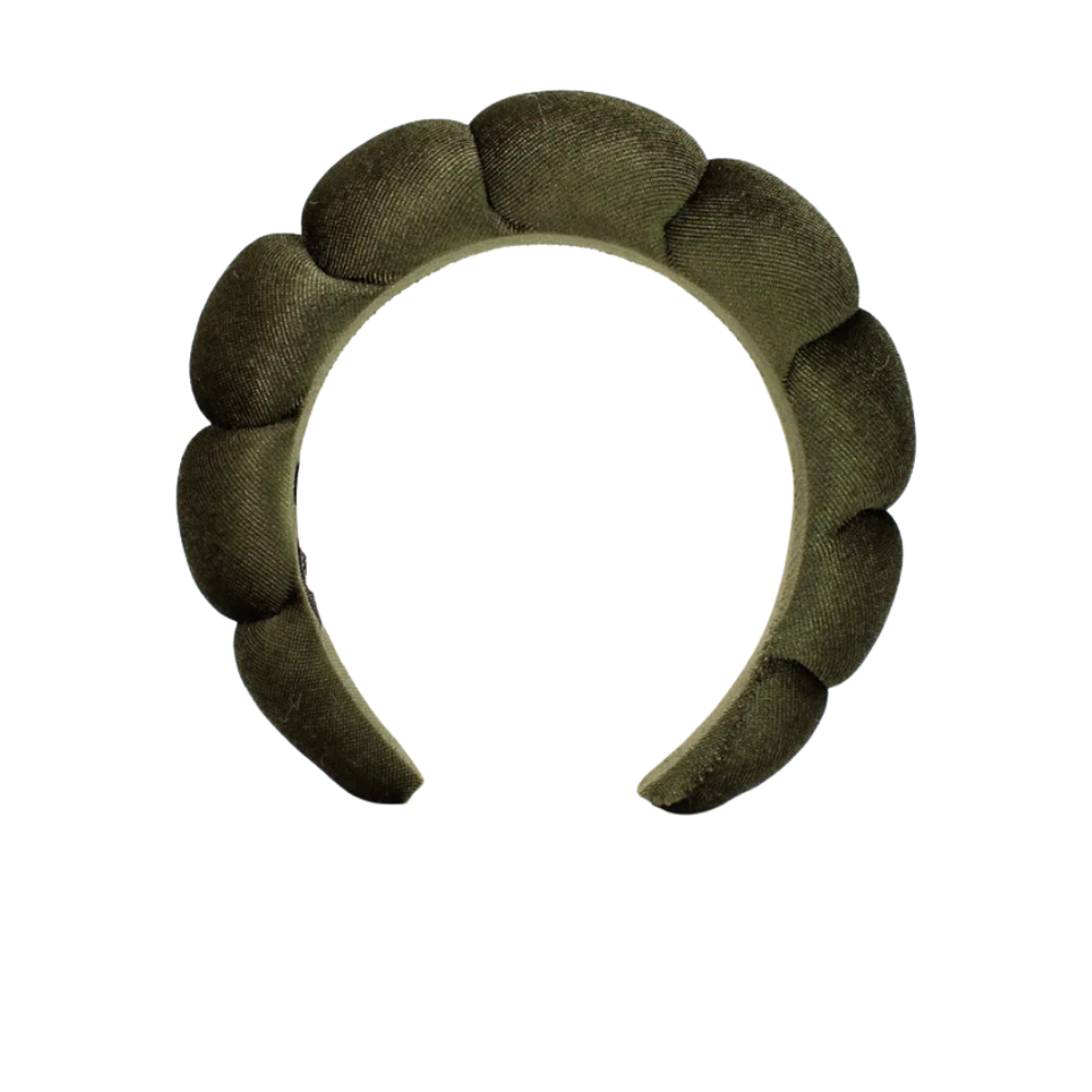 Fløjl Hudpleje Pandebånd -Militærgrøn - Ozerty