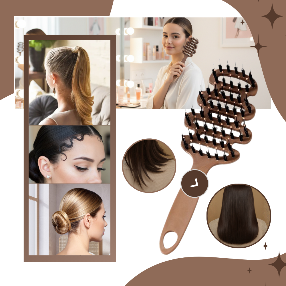 Volumebørste med Vildsvinehår - Ozerty