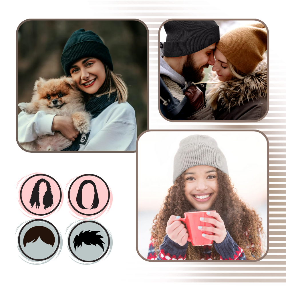 Varm strikhue med satinforing - Ozerty