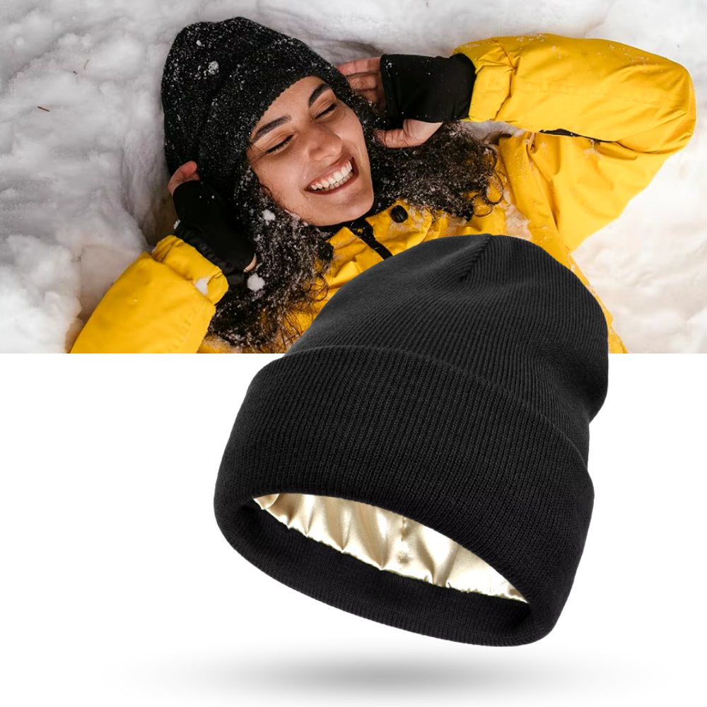 Varm strikhue med satinforing - Ozerty