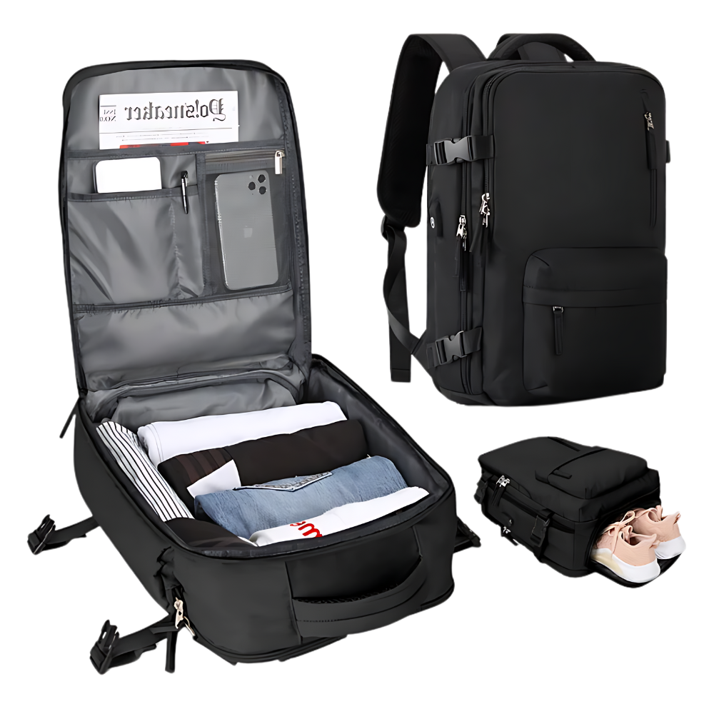 Vandtæt rejserygsæk med USB-opladning
-Sort - Ozerty