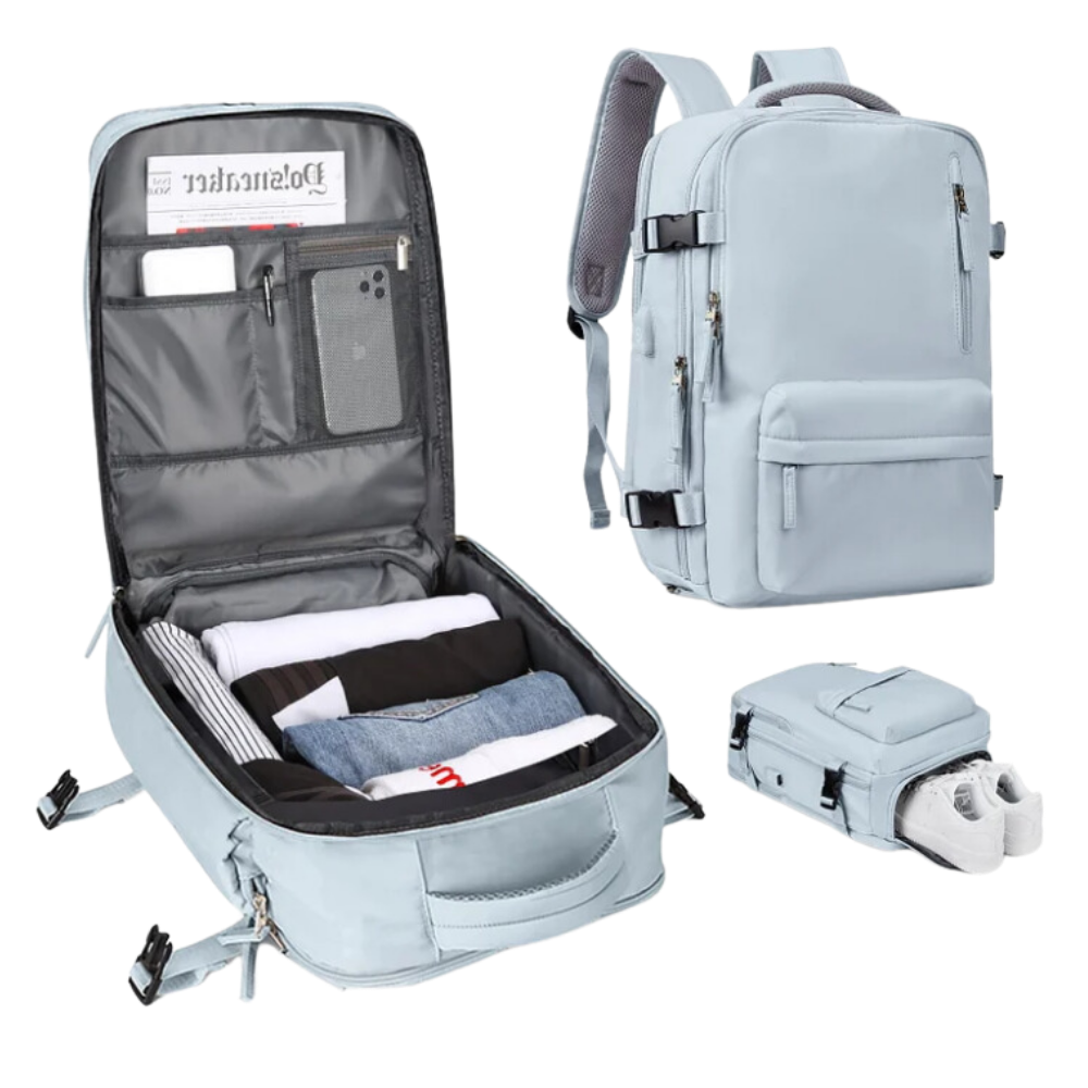 Vandtæt rejserygsæk med USB-opladning
-Blå - Ozerty