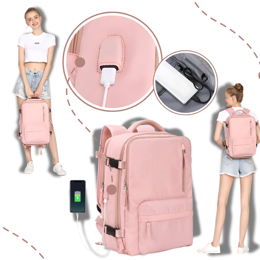 Vandtæt rejserygsæk med USB-opladning
- Ozerty