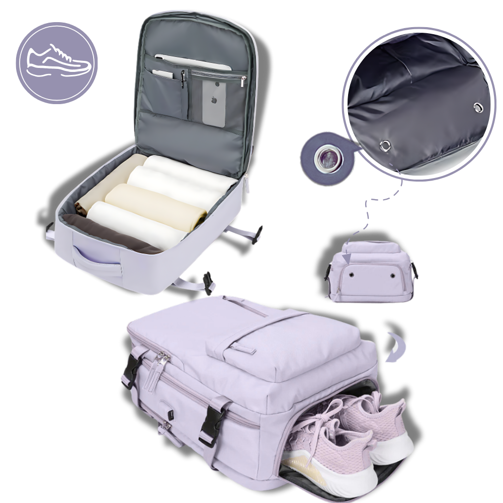 Vandtæt rejserygsæk med USB-opladning
- Ozerty