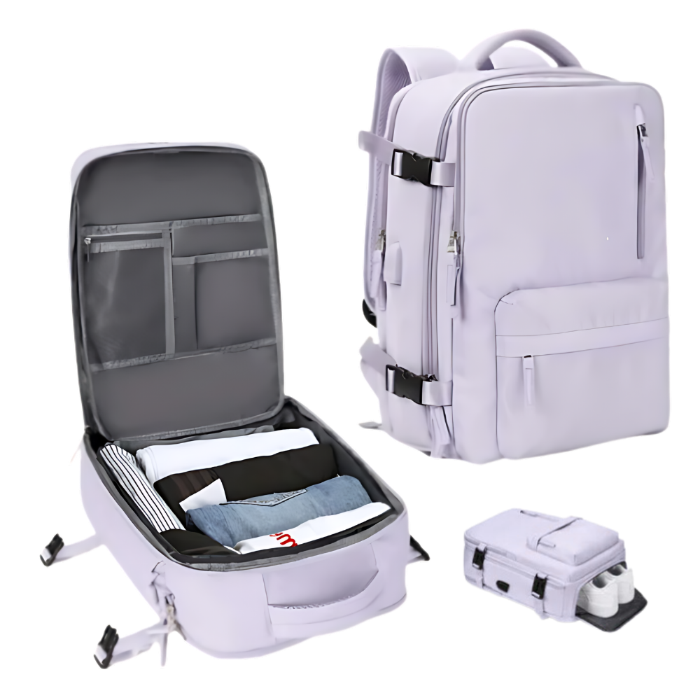 Vandtæt rejserygsæk med USB-opladning
-Violet - Ozerty