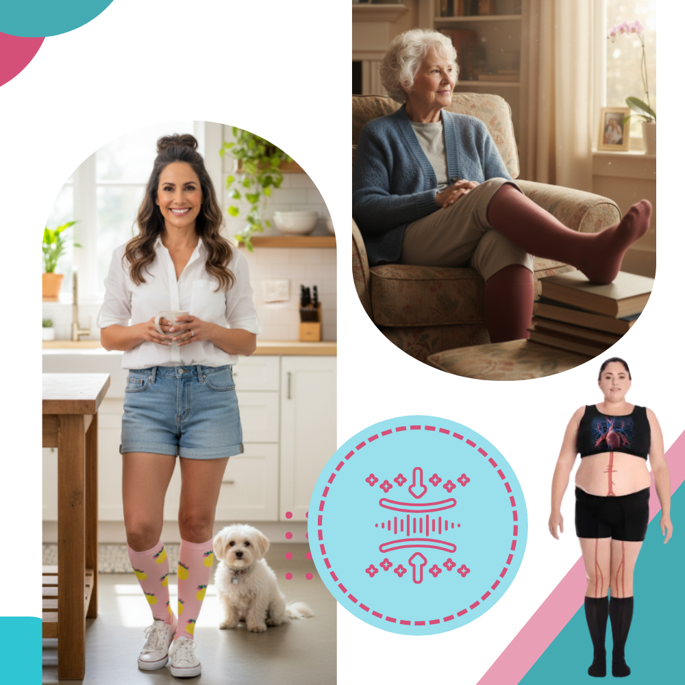 Bred, åndbar kompressionsstrømpe - Ozerty