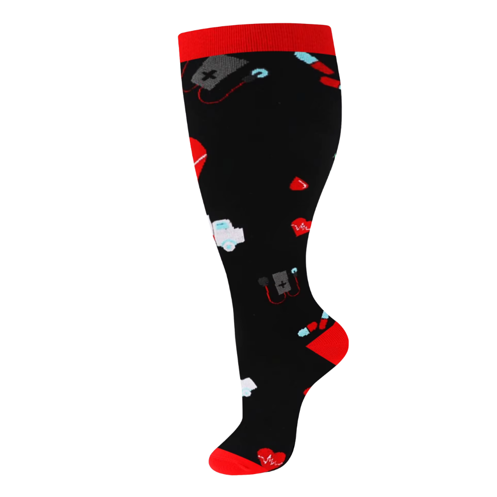 Bred, åndbar kompressionsstrømpe -Med Patch - Ozerty