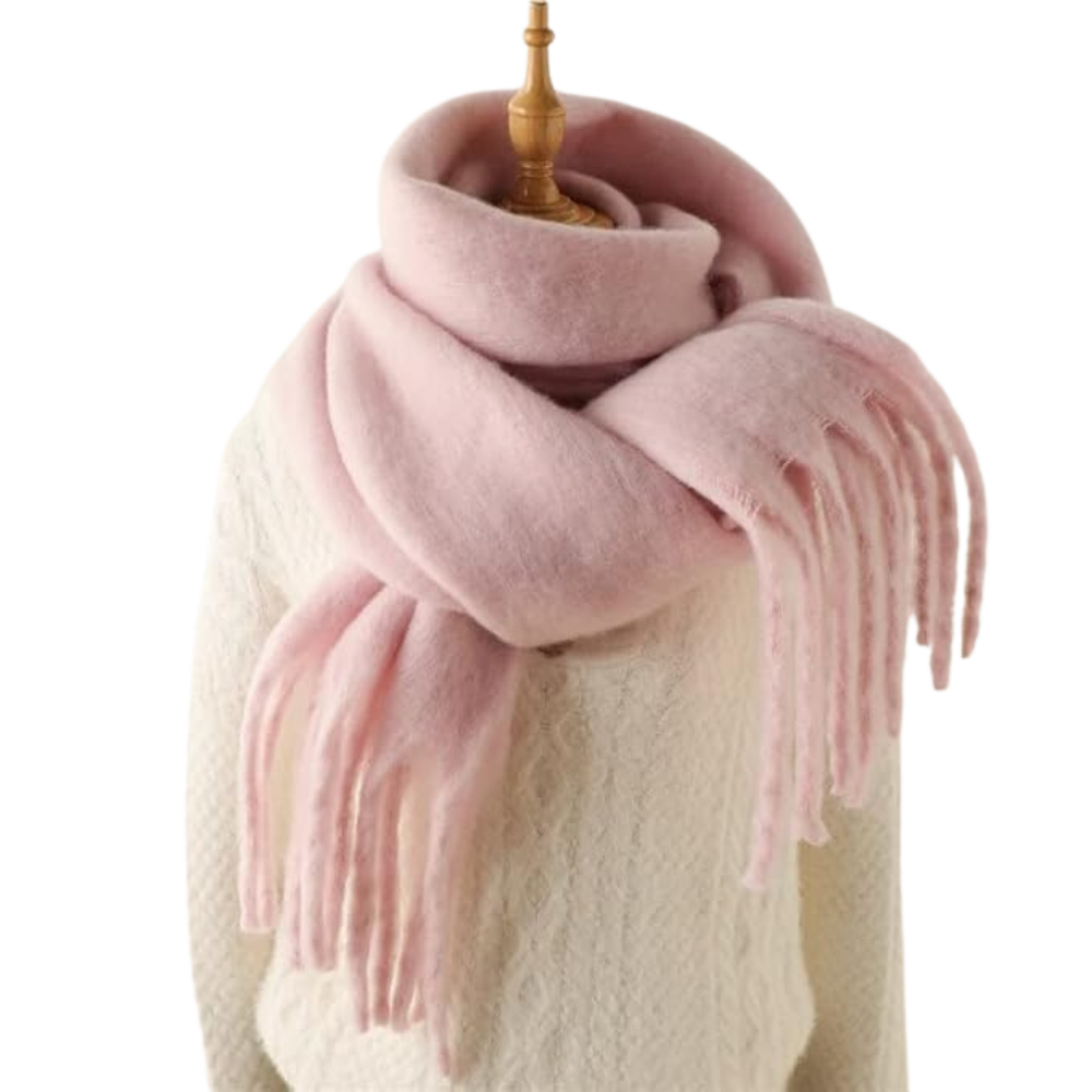 Cozy Elegance Tørklæde til Kvinder -Sakura-rosa - Ozerty