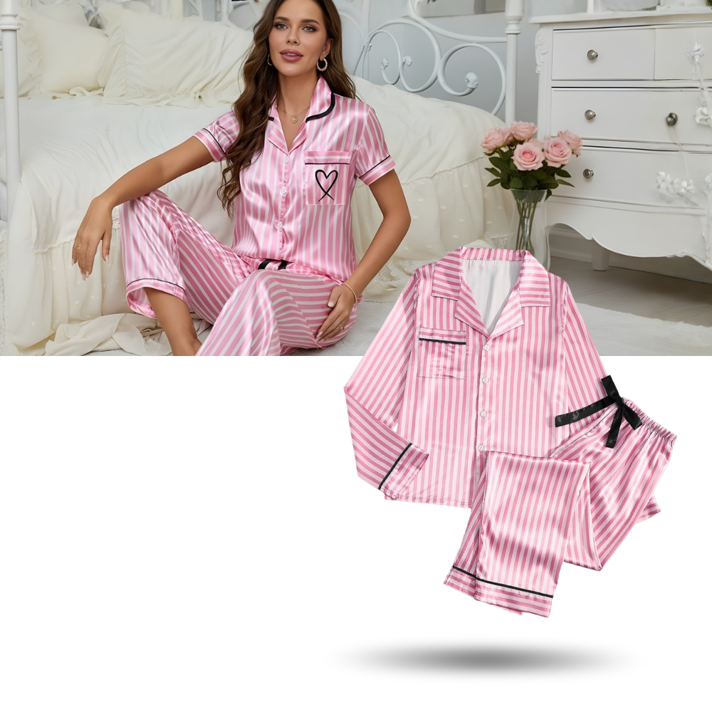 Rosy Satin Pyjamas til Kvinder - Ozerty