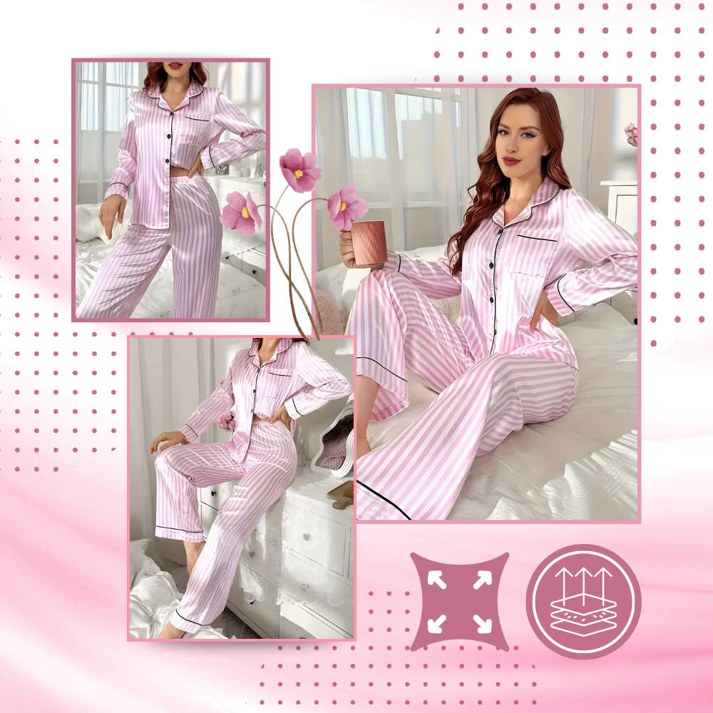Rosy Satin Pyjamas til Kvinder - Ozerty