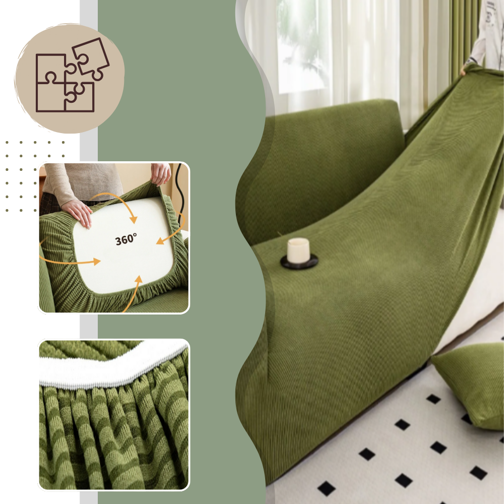 Rynkefri sofaovertræk i fløjl - Ozerty