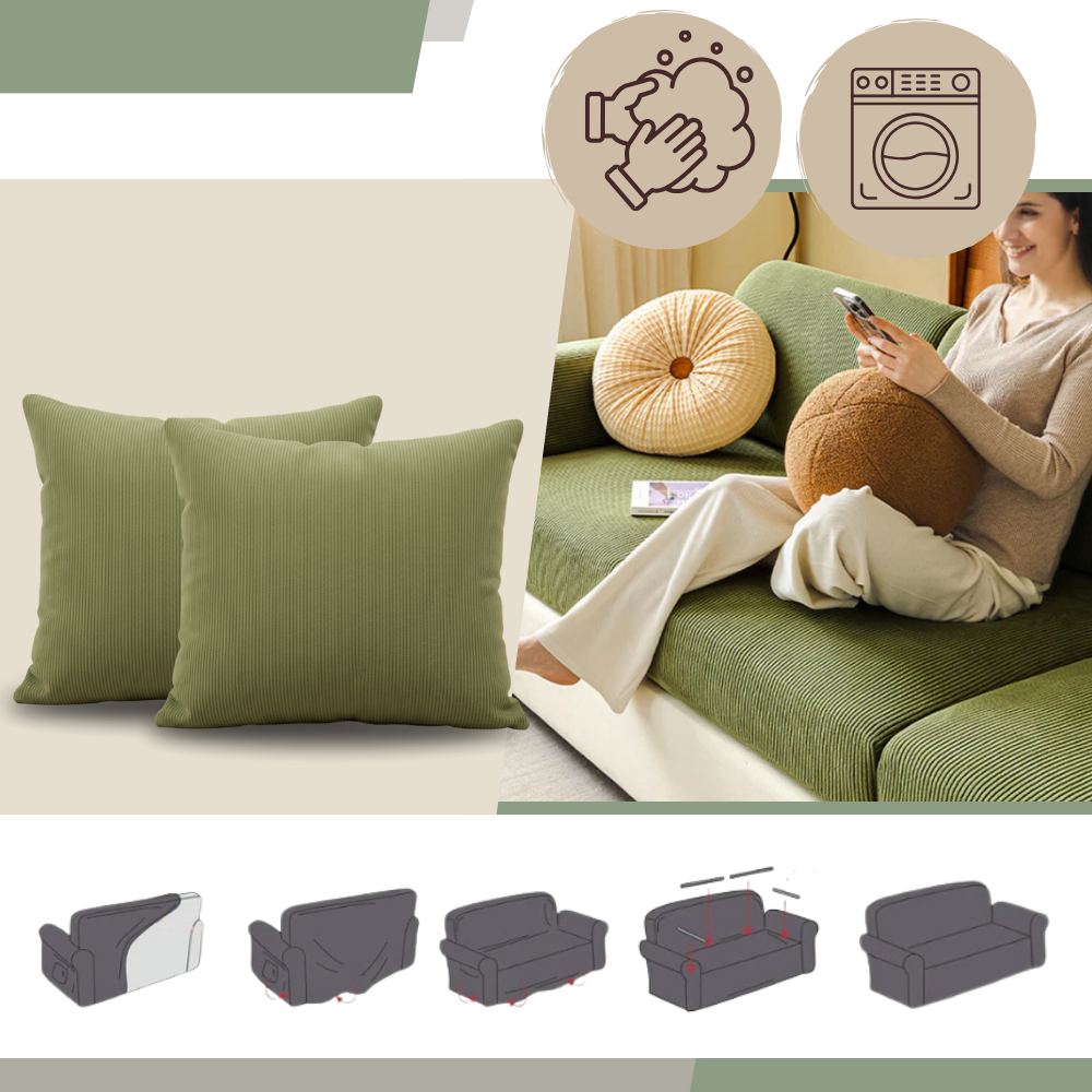 Rynkefri sofaovertræk i fløjl - Ozerty