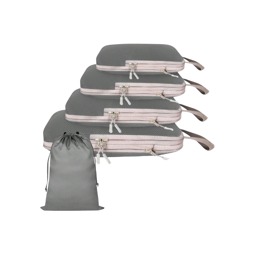 Zip Kompression Bagage Organizer -Grå - Ozerty