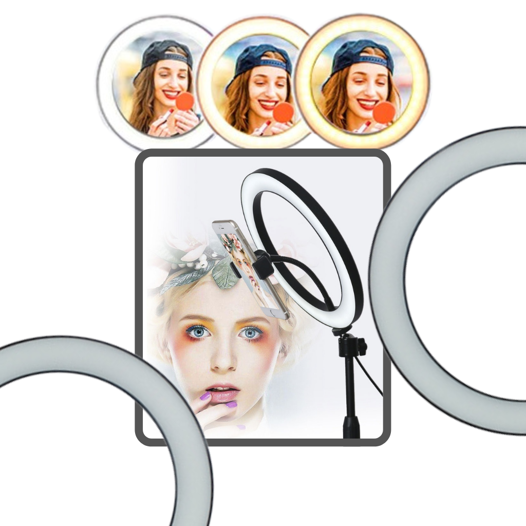 16 cm LED ringlys med stativ - Ozerty