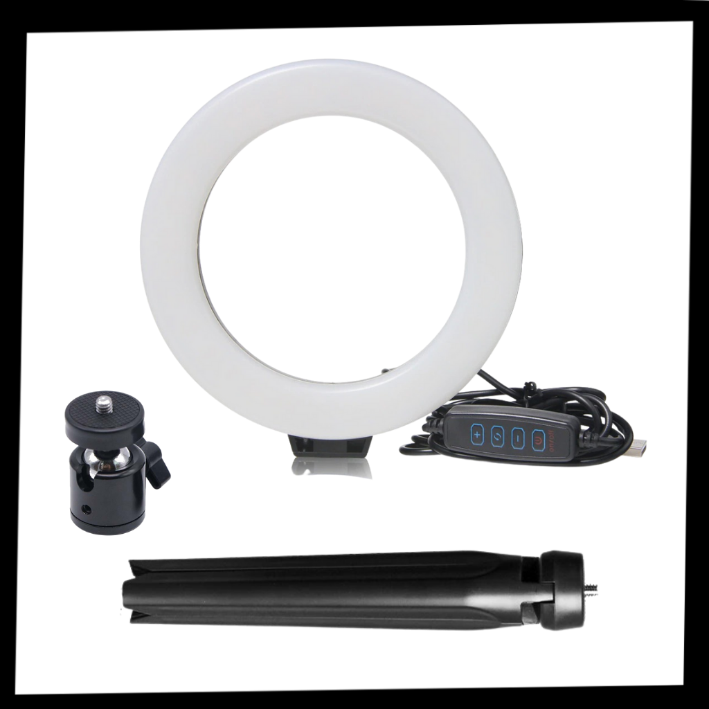 16 cm LED ringlys med stativ - Ozerty