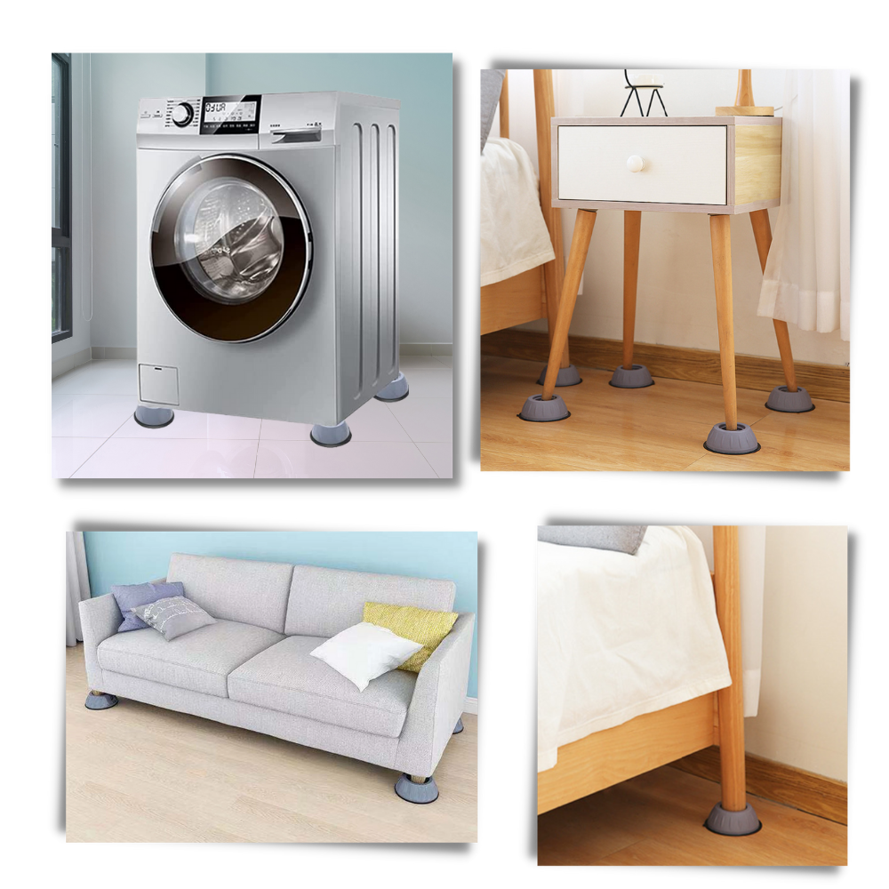 Pakke med 4 anti-vibrationsgummipuder til gummifødder - Ozerty