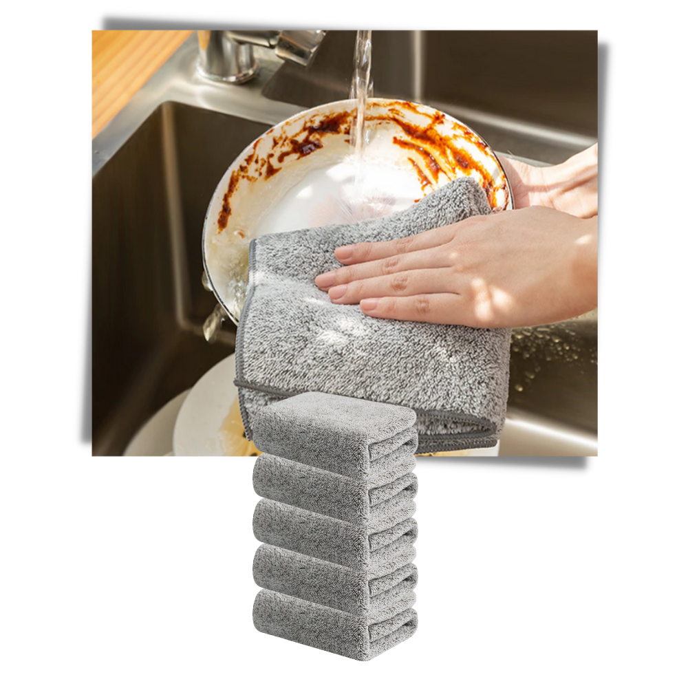 Absorberende mikrofiber-bambus vaskeklude - Ozerty