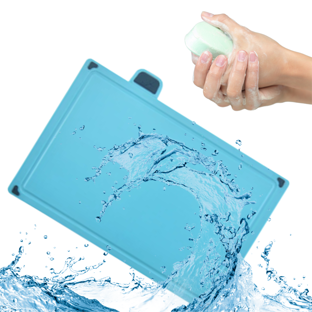 4 stk. skærebrætsæt med holder - Ozerty