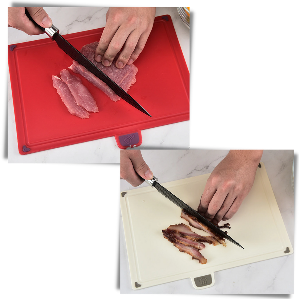 4 stk. skærebrætsæt med holder - Ozerty