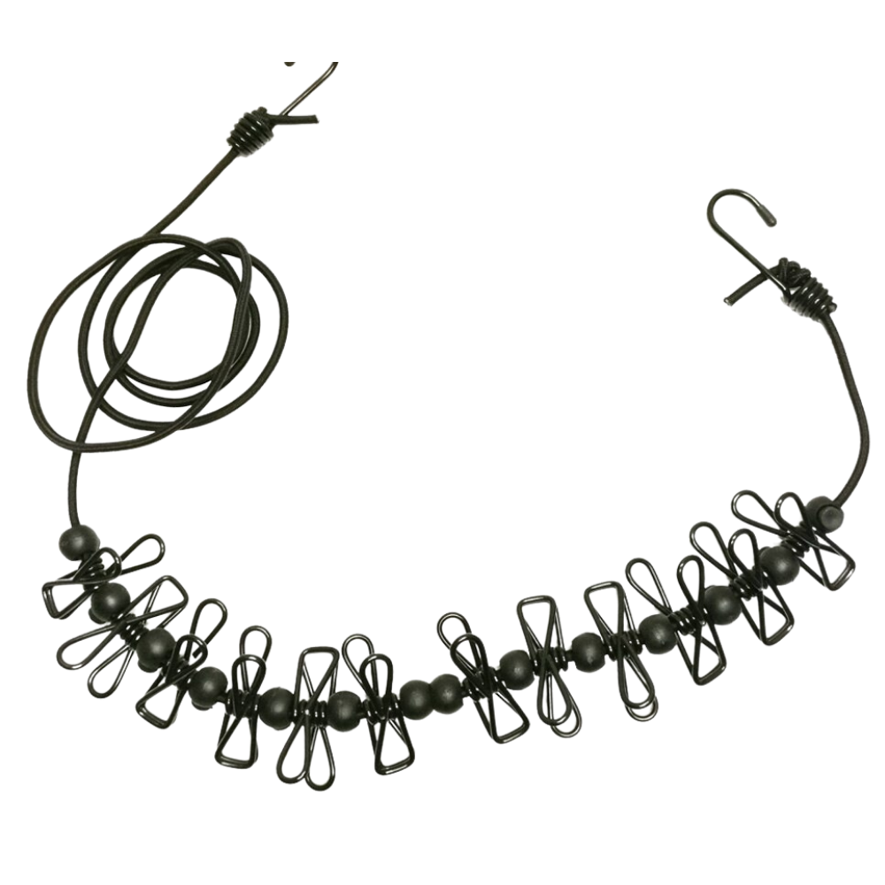 4m Strækbar camping-tøjline med pløkker - Ozerty