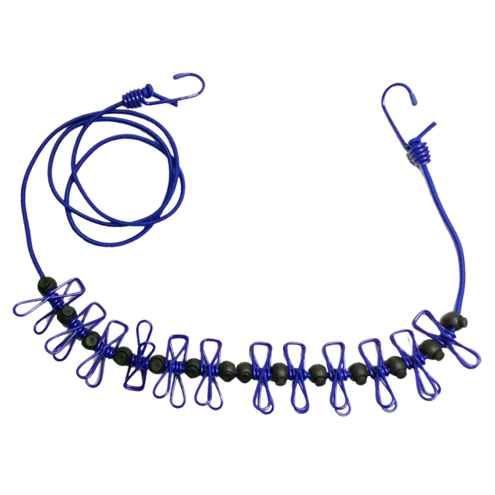 4m Strækbar camping-tøjline med pløkker