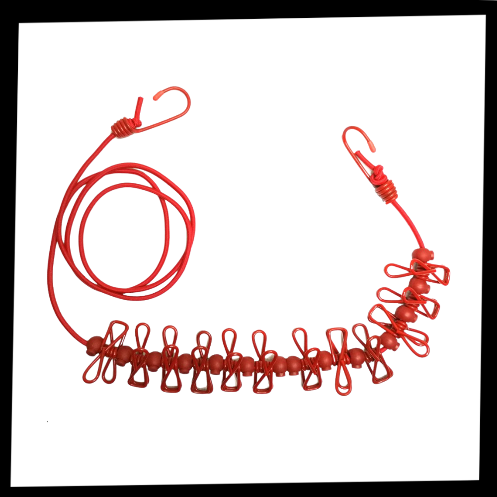 4m Strækbar camping-tøjline med pløkker - Ozerty