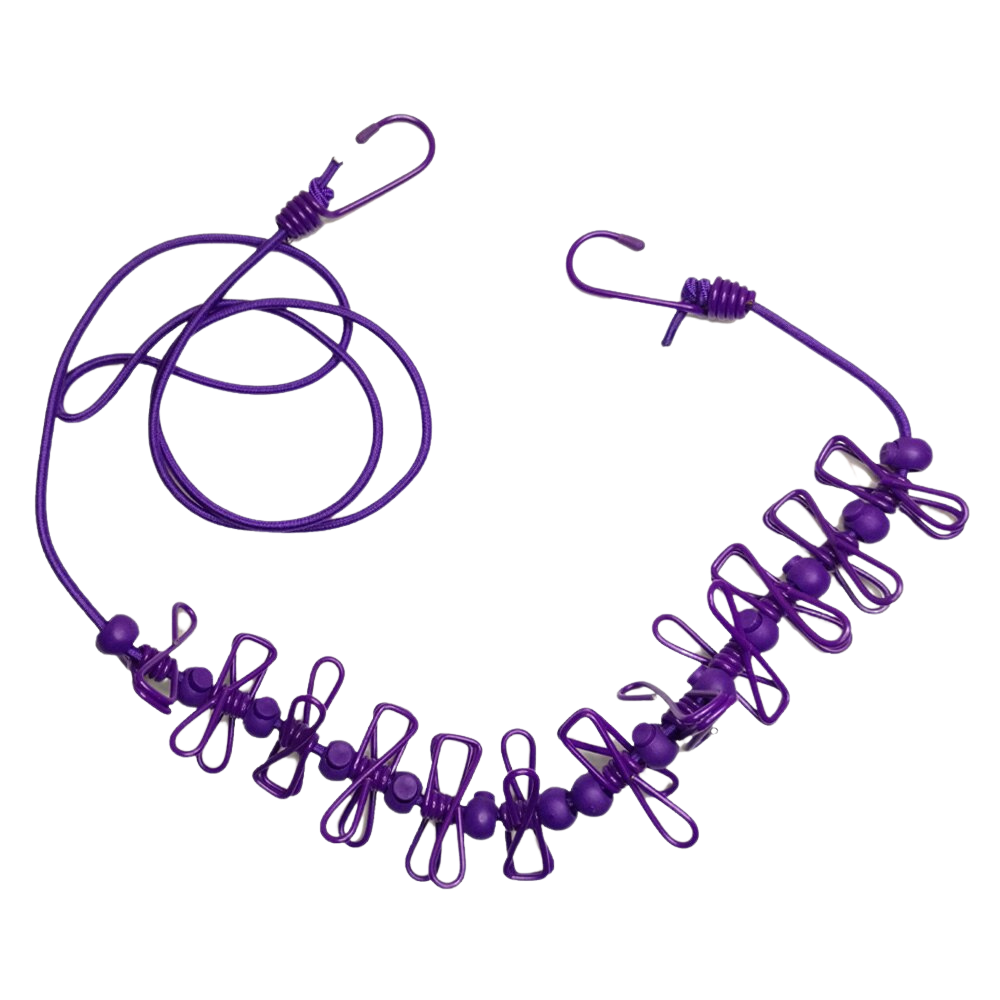 4m Strækbar camping-tøjline med pløkker