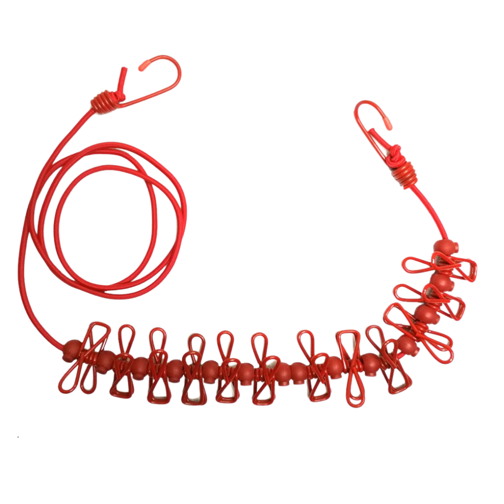 4m Strækbar camping-tøjline med pløkker - Ozerty