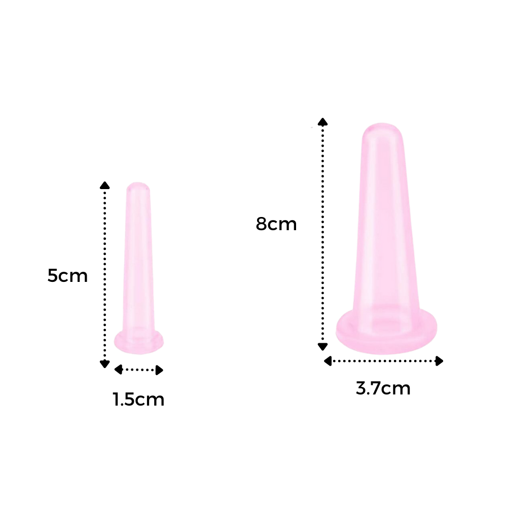 4 silikonekopper til cupping ansigtsmassage - Ozerty