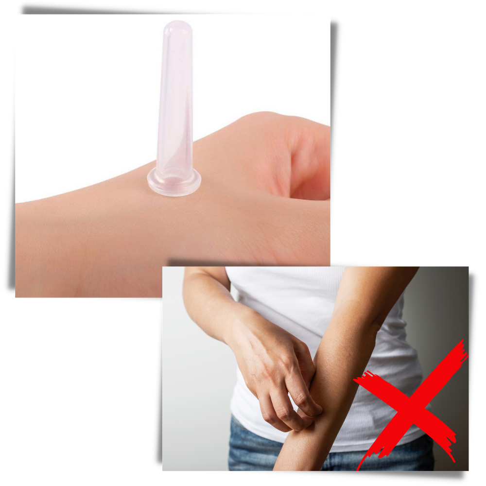 4 silikonekopper til cupping ansigtsmassage - Ozerty