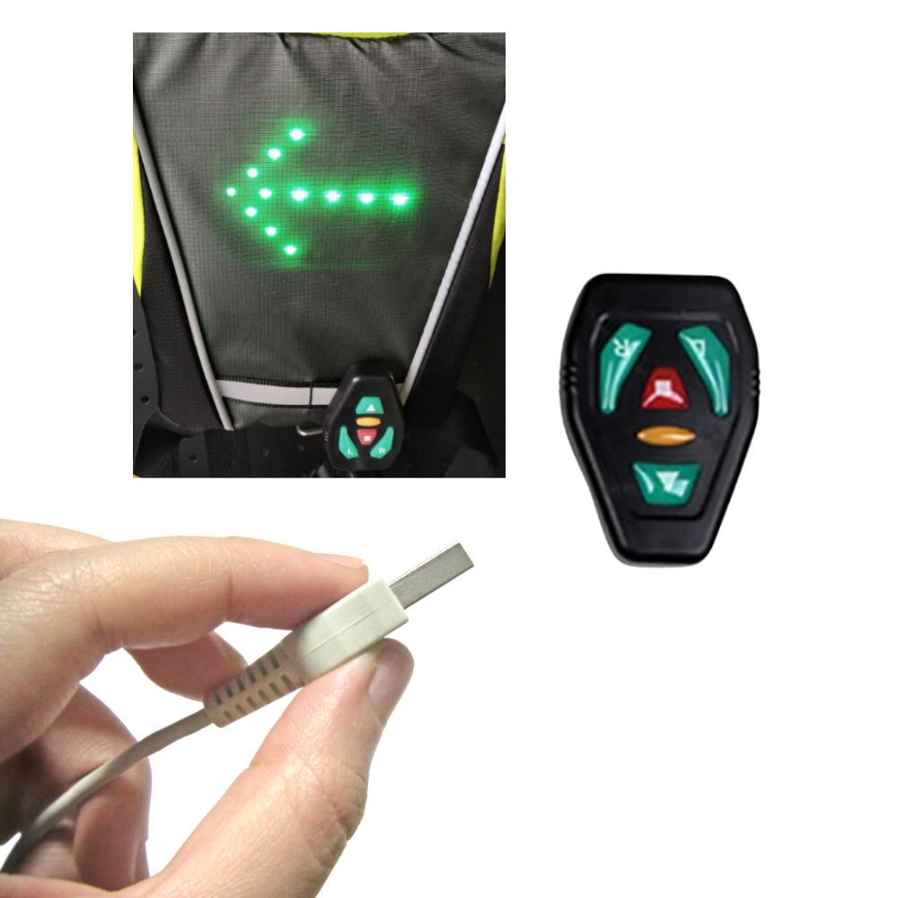 Reflekterende cykelvest med LED - Ozerty