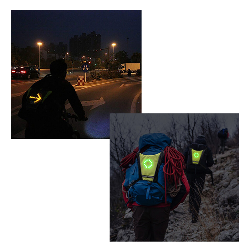 Reflekterende cykelvest med LED - Ozerty