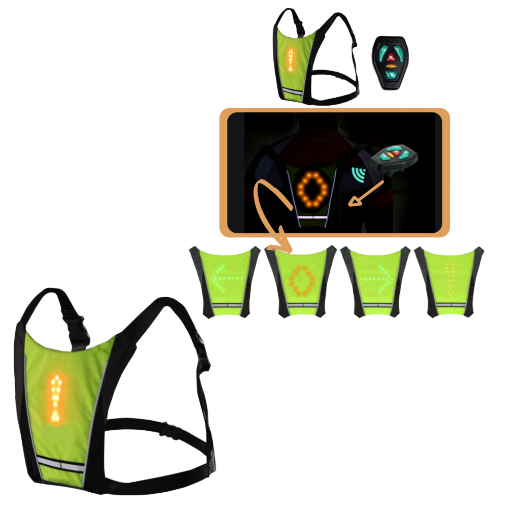 Reflekterende cykelvest med LED - Ozerty