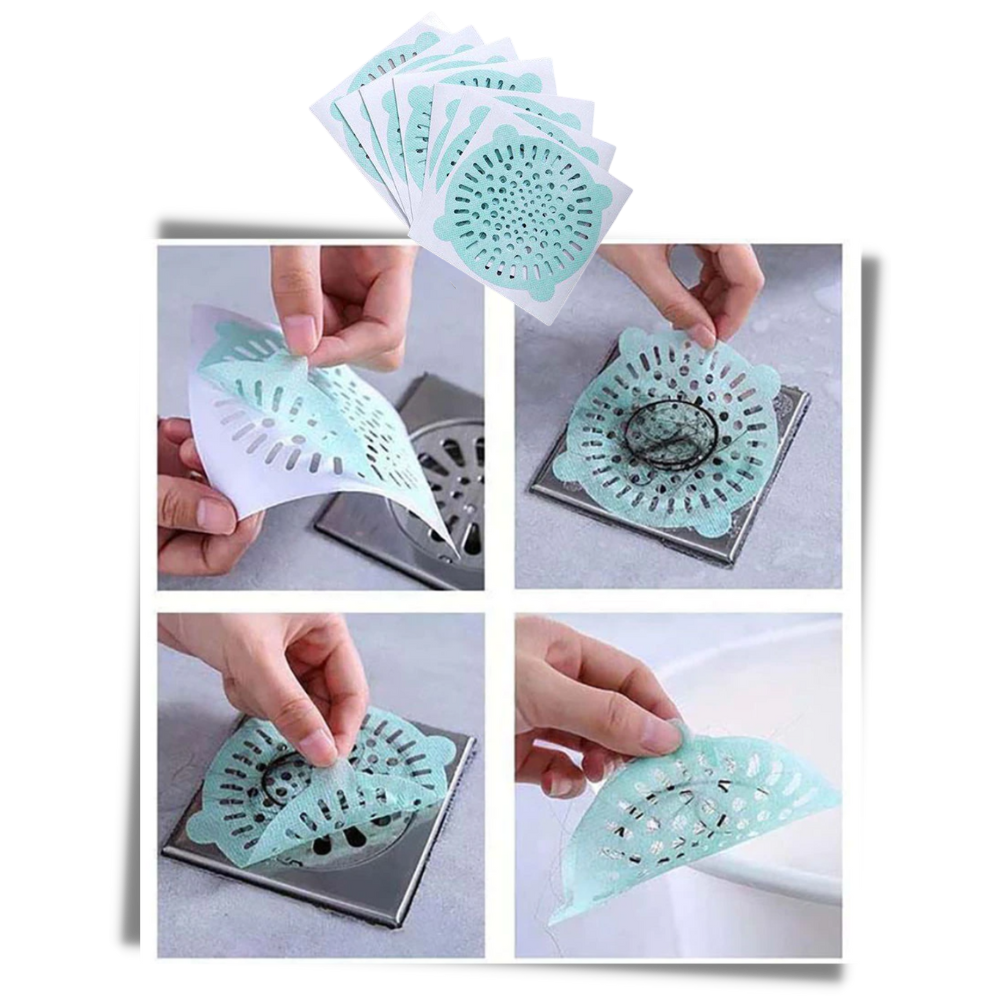10-pakke klæbende afløbsfiltre til engangsbrug - Ozerty